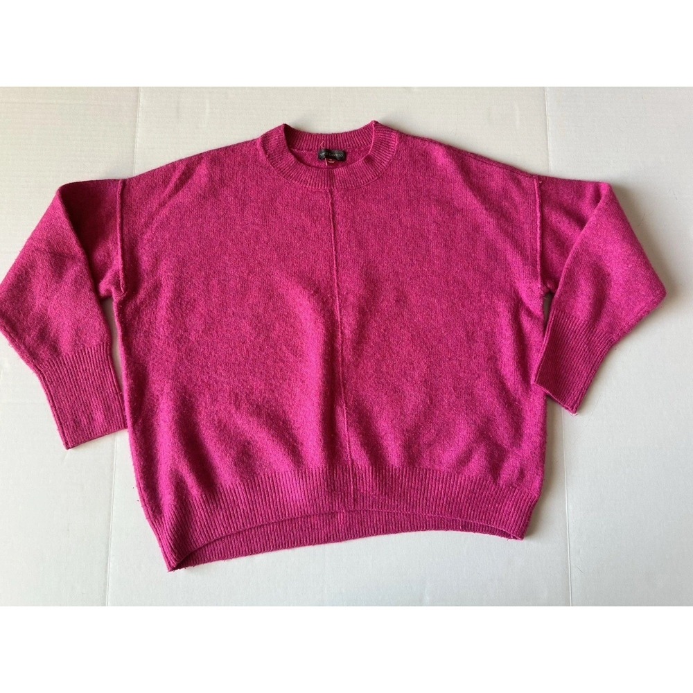 Vince Camuto Womens Pink Heathered Crewneck Seam Front Pullover Sweater Size M - Picture 10 of 10